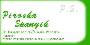 piroska spanyik business card